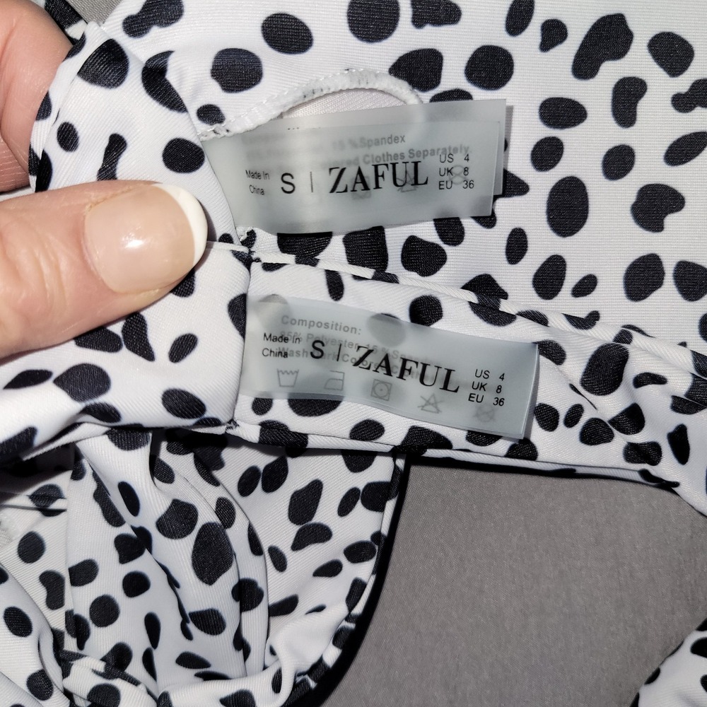 Zaful bikini‎ size small Black & White EUC - Picture 3 of 4